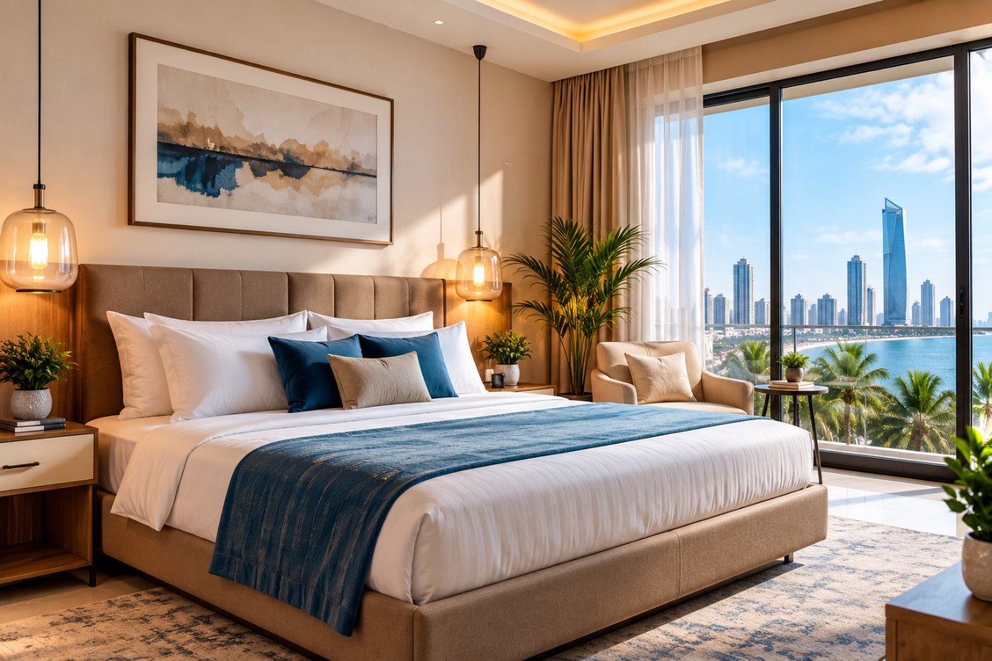 Calm bedroom at RMZ Homes